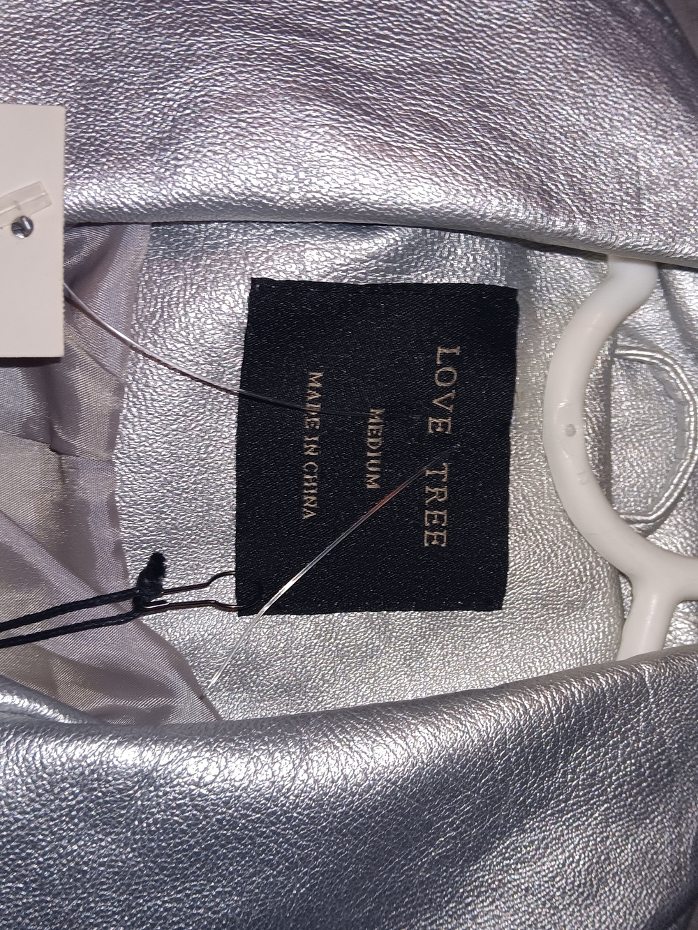 Love Tree Silver Metallic Moto-Style Jacket - Picture 2 of 3